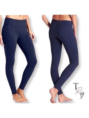Athleta NWT Metro Skinny Pant Navy Travel Career Yoga Pants Size Small Tall